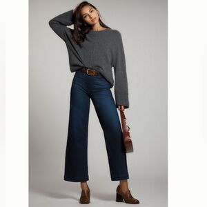 NWOT • PAIGE • Anessa High-Rise Wide-Leg
Crop Jeans